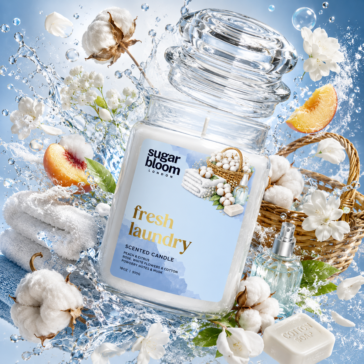 Sugar Bloom Fresh Laundry Candle 510g