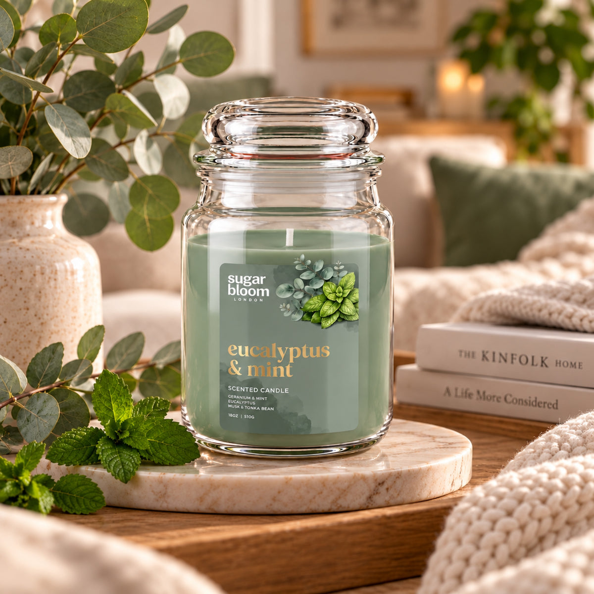 Sugar Bloom Eucalyptus & Mint Candle 510g