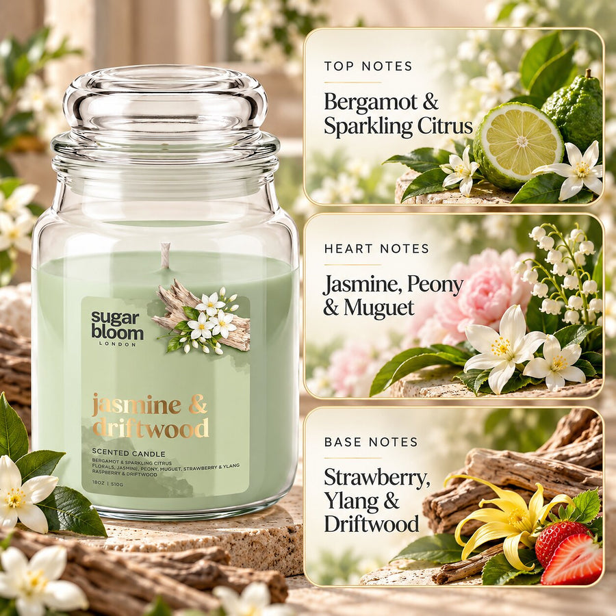 Sugar Bloom Jasmine & Driftwood Candle 510g