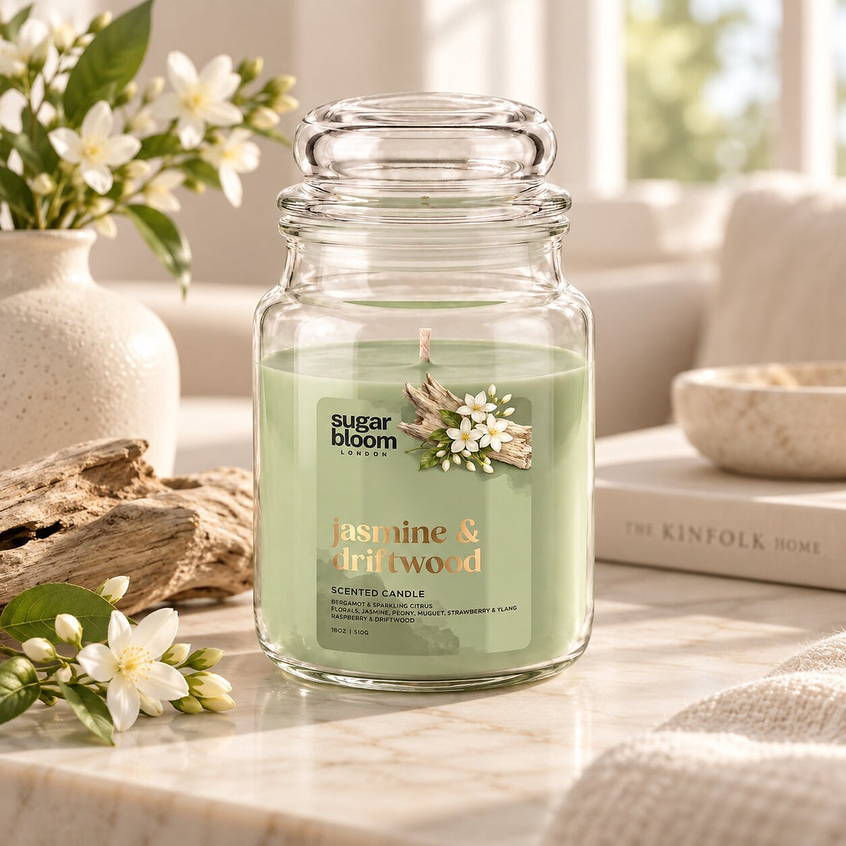 Sugar Bloom Jasmine & Driftwood Candle 510g