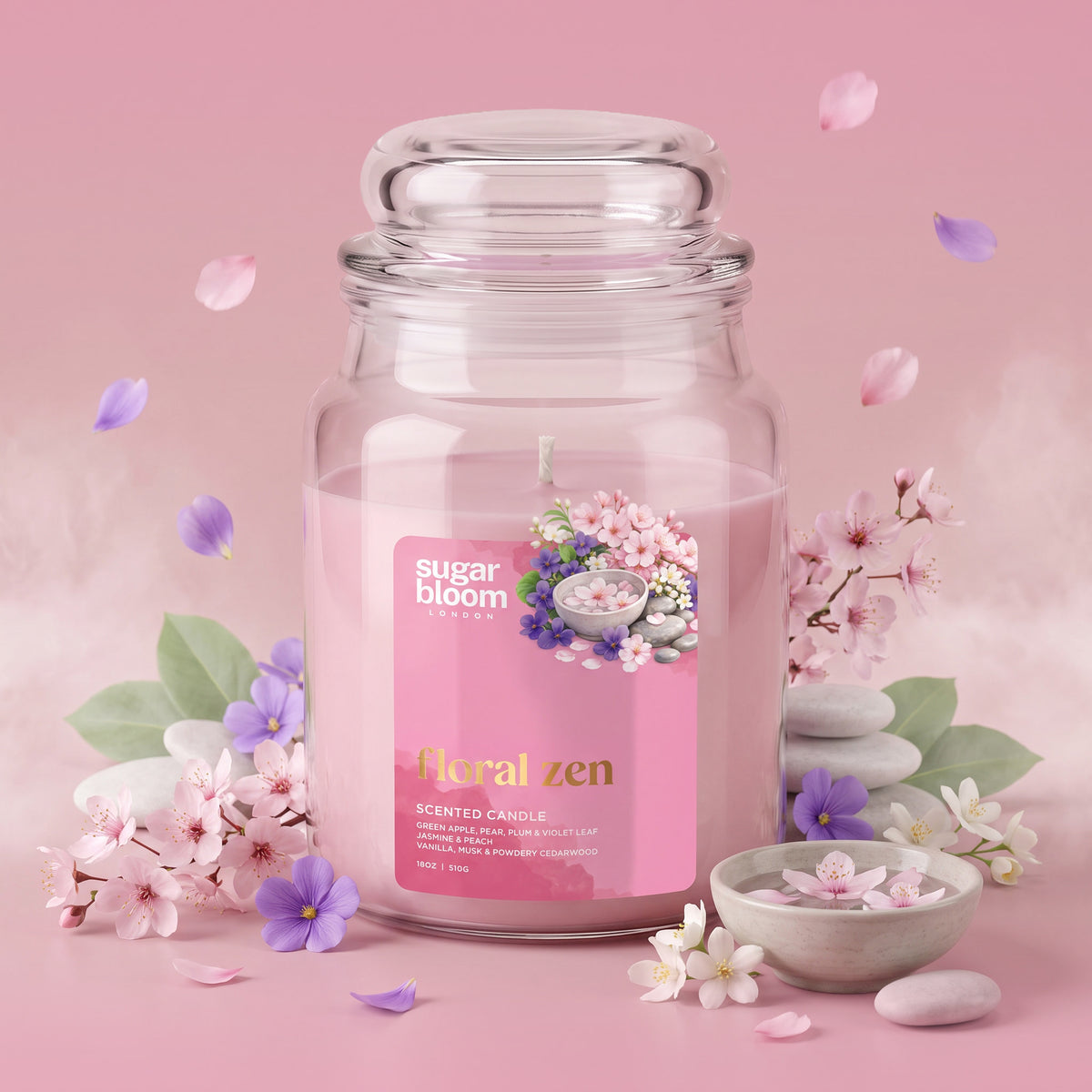 Sugar Bloom Floral Zen Candle 510g
