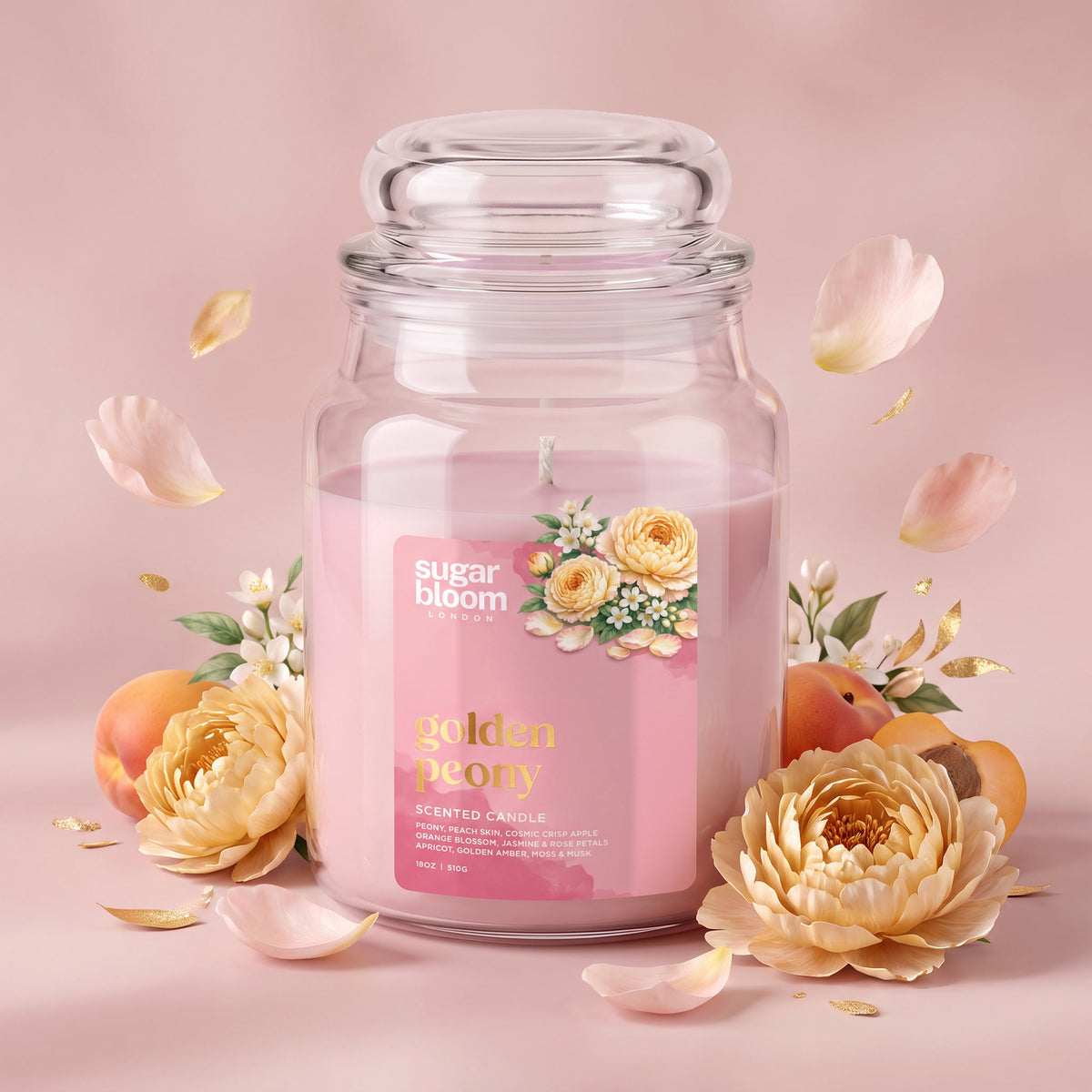 Sugar Bloom Golden Peony Candle 510g