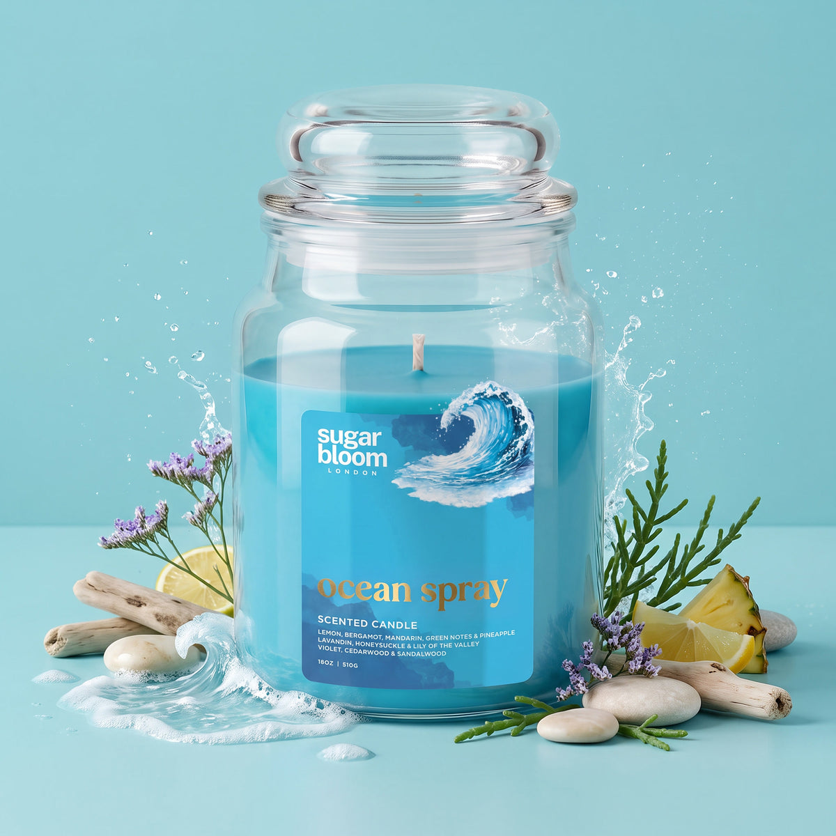 Sugar Bloom Ocean Spray Candle 510g