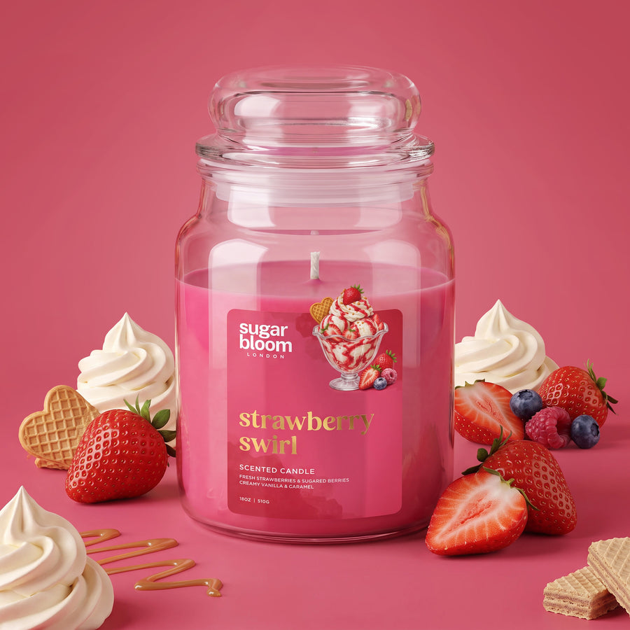 Sugar Bloom Strawberry Swirl Candle 510g