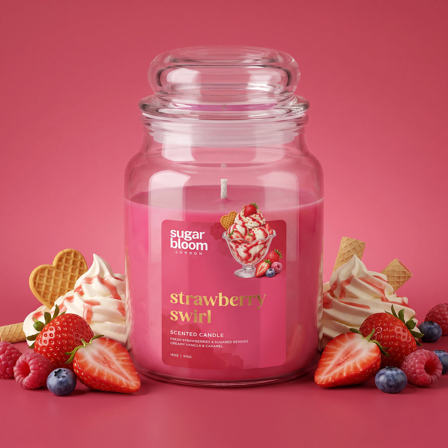 Sugar Bloom Strawberry Swirl Candle 510g