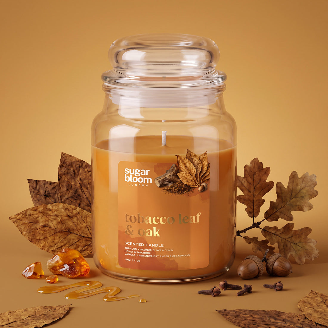 Sugar Bloom Tobacco Leaf & Oak Candle 510g