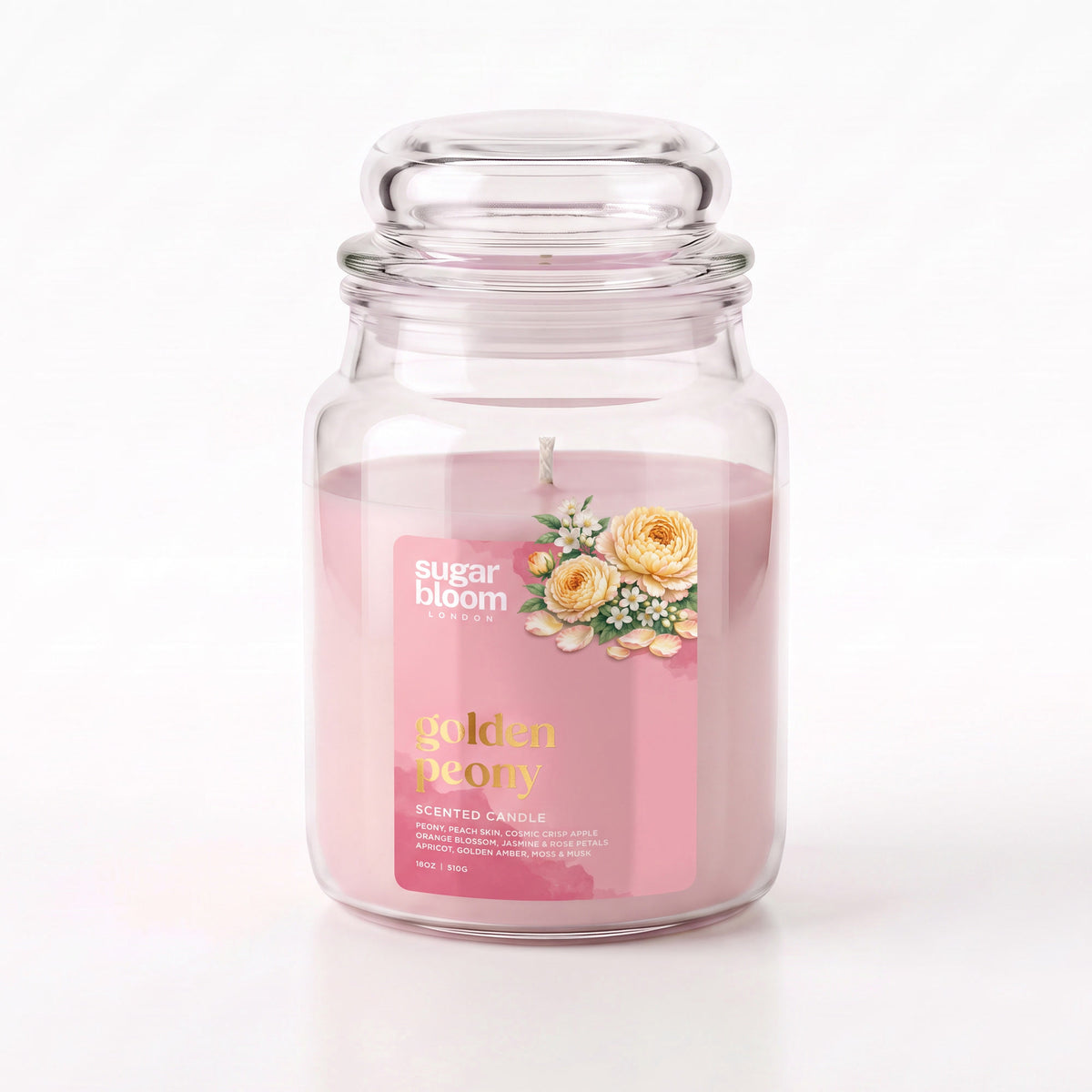 Sugar Bloom Golden Peony Candle 510g