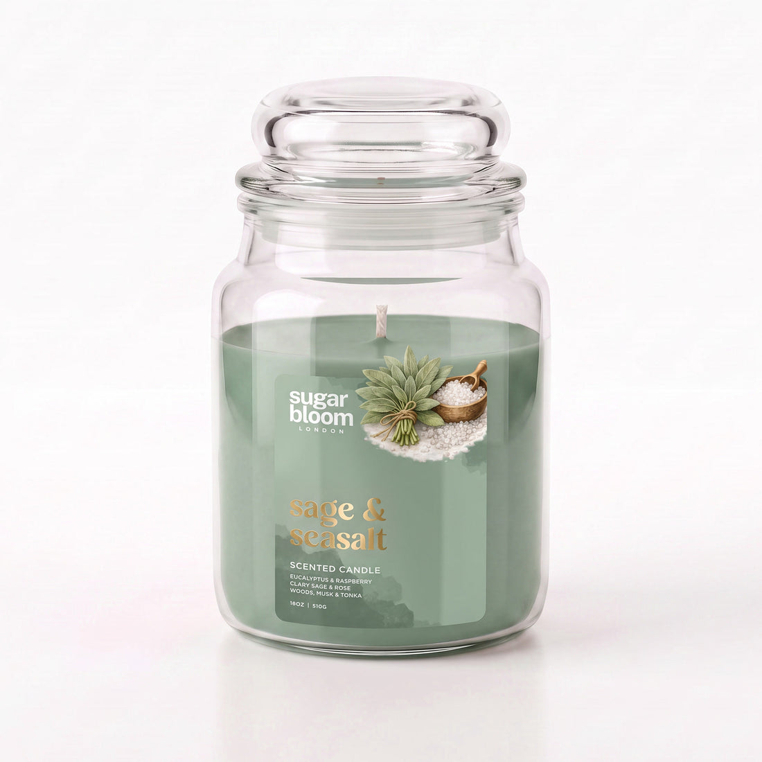 Sugar Bloom Sage & Sea Salt Candle 510g