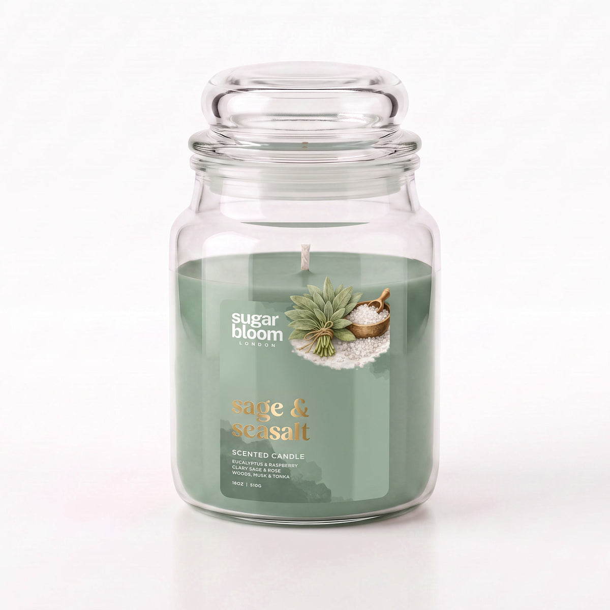 Sugar Bloom Sage & Sea Salt Candle 510g