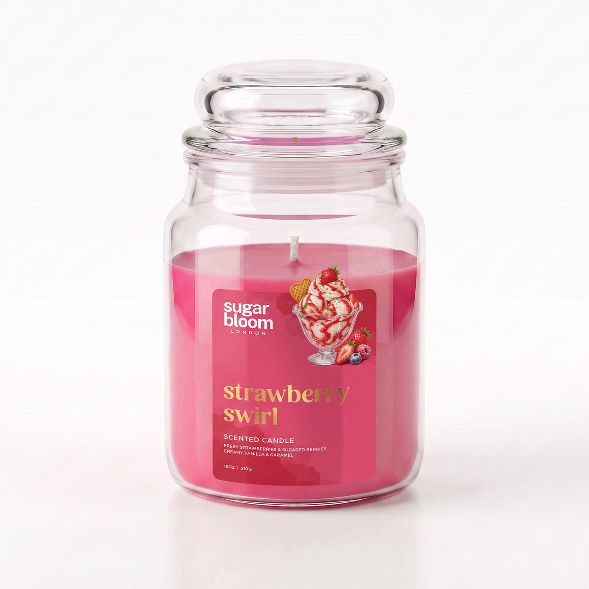 Sugar Bloom Strawberry Swirl Candle 510g
